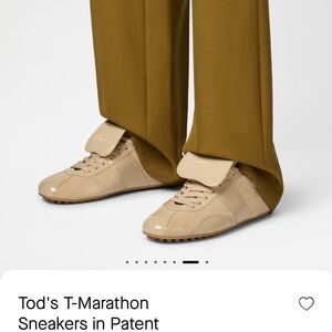 Tod's T-Marathon Patent Tan Sneakers